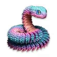 3D Printed Snake Movable Joint Fidget Toy Figurine Simulation Snake Office Desktop Ornament 2025 New Year Gifts Crafts Gift